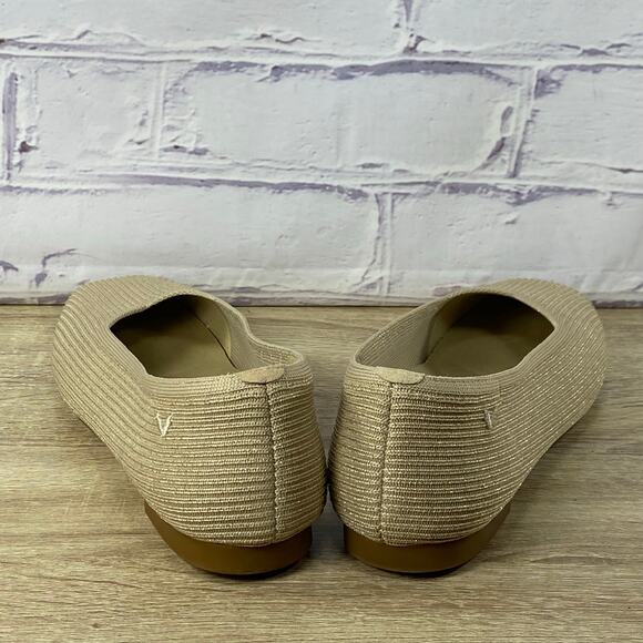 VIVAIA Margot Almond Square Toe V-Cut Flats Women's EU 40.5 US Size 9-9.5 Beige - Picture 4 of 8